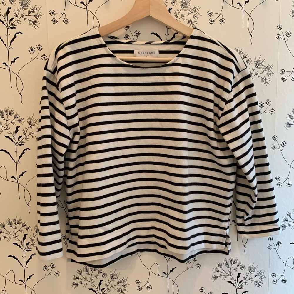 Everlane Cropped Striped Breton Sailor T-Shirt